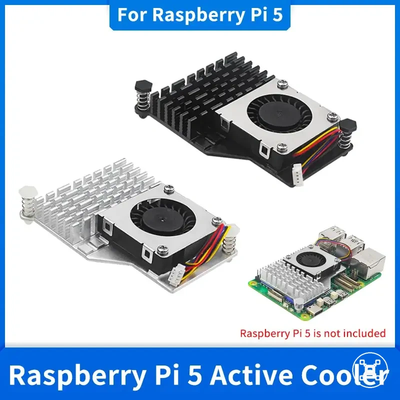 مروحة مبرد نشط لجهاز Raspberry Pi 5 مع مشتت حراري ألمنيوم