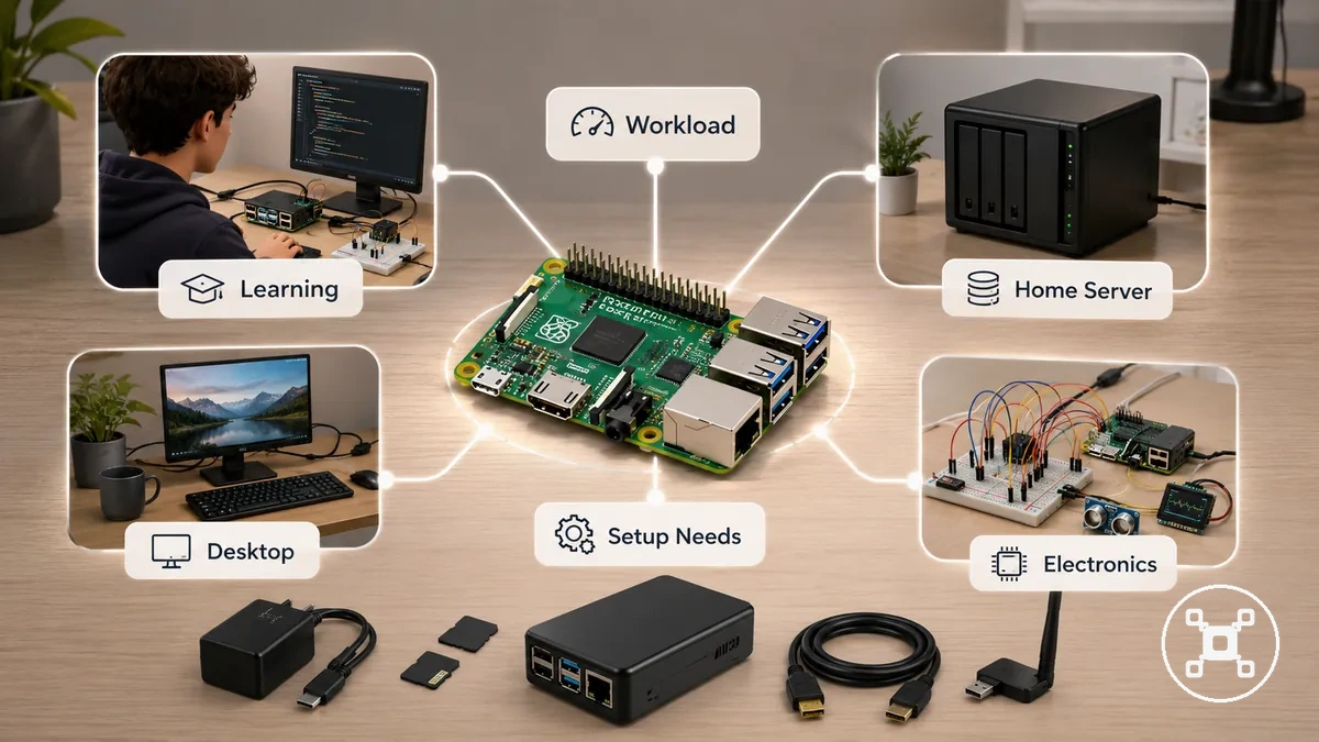 Raspberry Pi workload categories used to choose a suitable board or kit