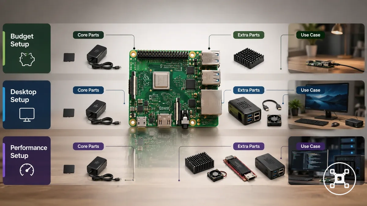 Comparación del coste de configuración de Raspberry Pi por nivel de presupuesto y componentes