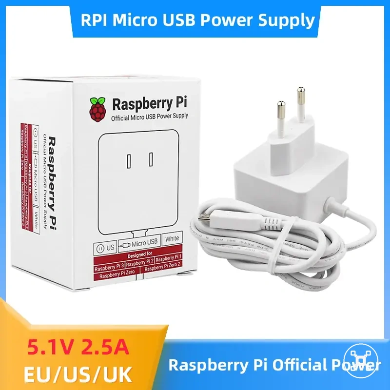Adaptateur d’alimentation micro USB pour cartes Raspberry Pi compatibles