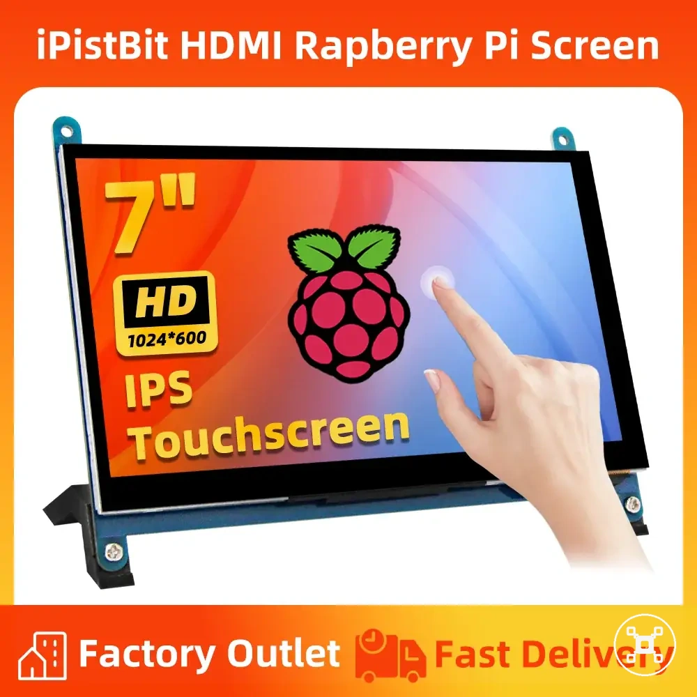 Écran tactile de sept pouces pour configuration Raspberry Pi