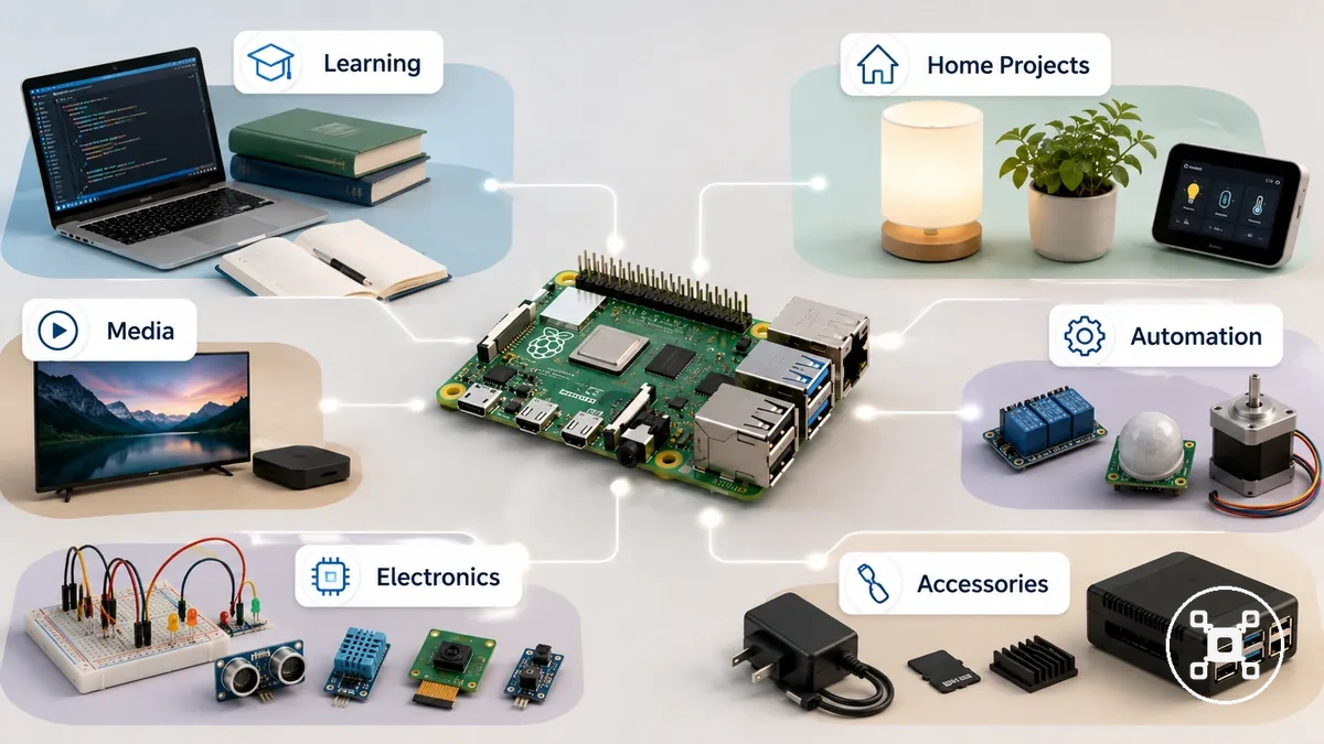 Diagramme des usages réalistes du Raspberry Pi par type de projet