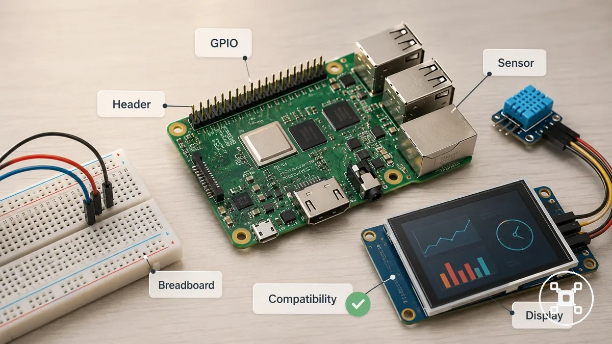 Projeto de eletrônica GPIO com Raspberry Pi, sensor, protoboard e fios jumper