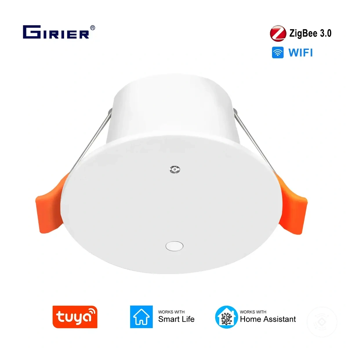 Ceiling mounted Zigbee human presence sensor with light detector