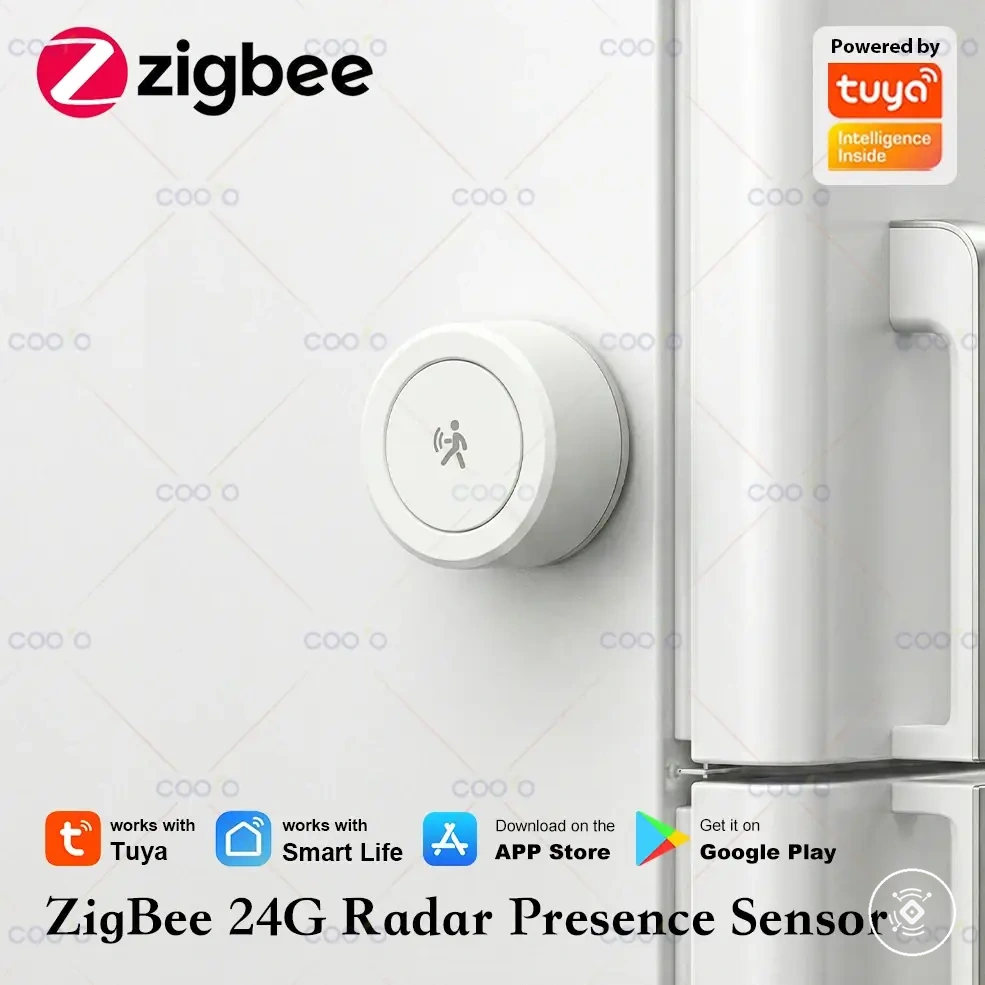Mini détecteur Zigbee mmWave 24G de présence humaine avec plaque magnétique