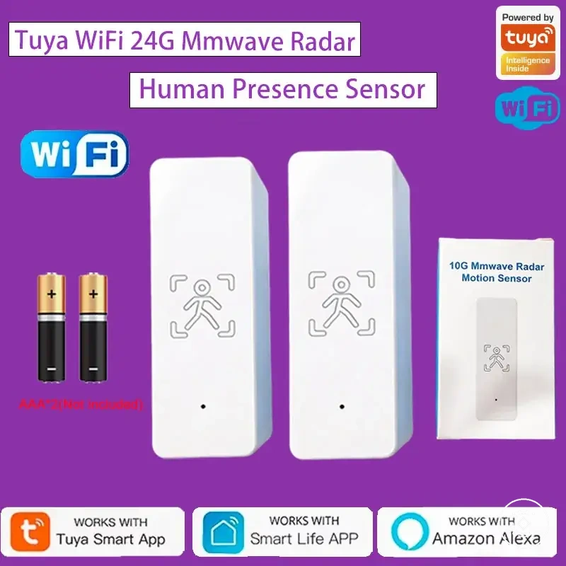 Akıllı ev otomasyonu için pilli WiFi insan varlık sensörü