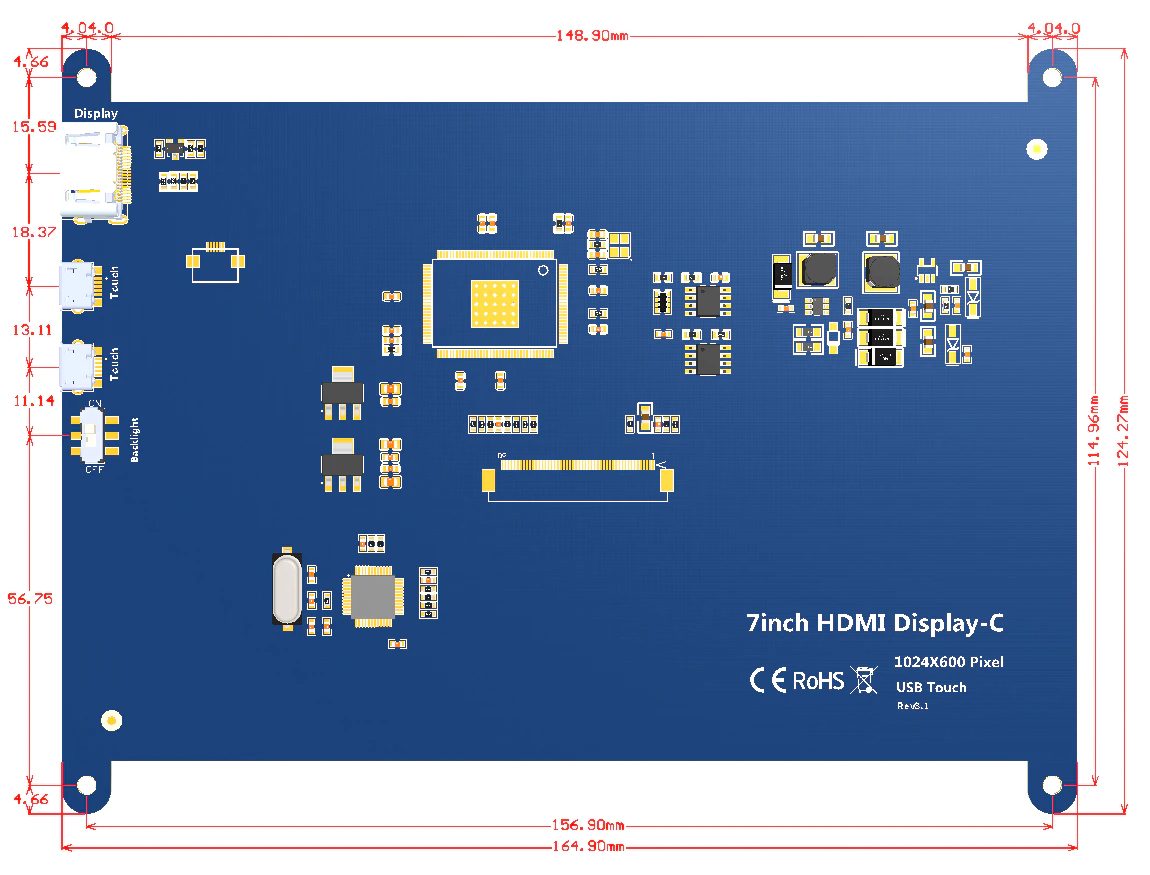 Fdit Écran LCD 7 Pouces LCD HDMI 1024x600 Ultra HD Écran Tactile  d'affichage Capacitif pour Raspberry Pi - Achat / Vente Fdit Écran LCD 7  Pouces LCD - Cdiscount