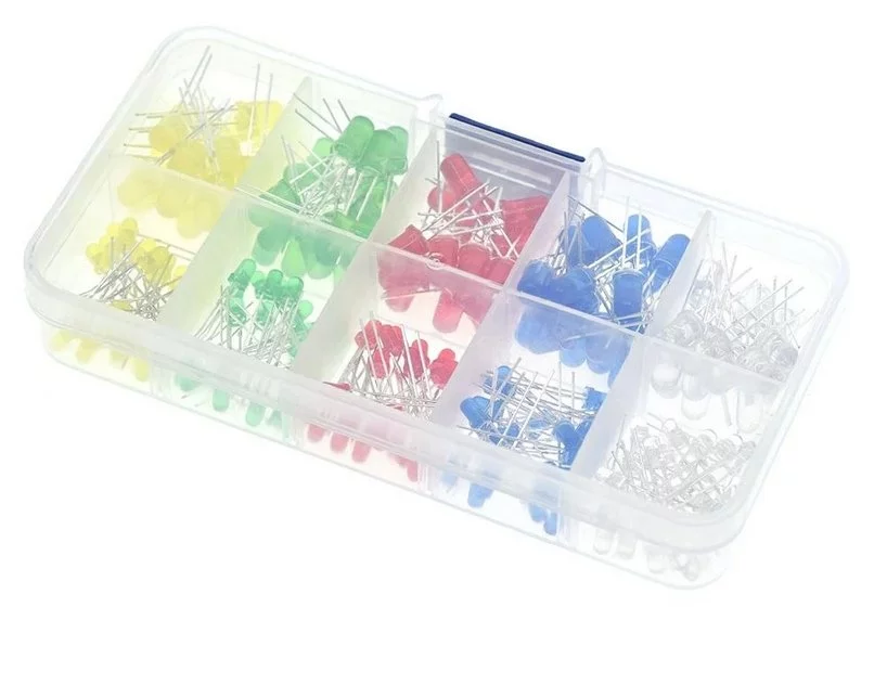 Kit-200-LED-3-mm-5-mm-Couleur-Rouge-Vert-Jaune-Bleu-Blanc-3