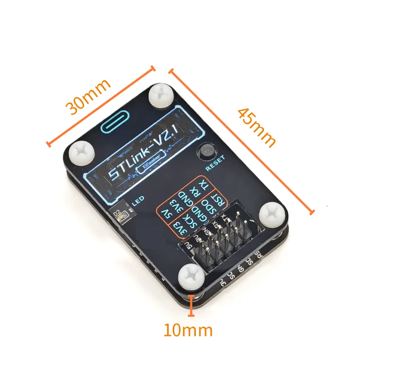 Programmateur ST-Link V2 Pour STM32/STM8 | Émulateur Téléchargeur 3.3V/5V Avec Câble Dupont