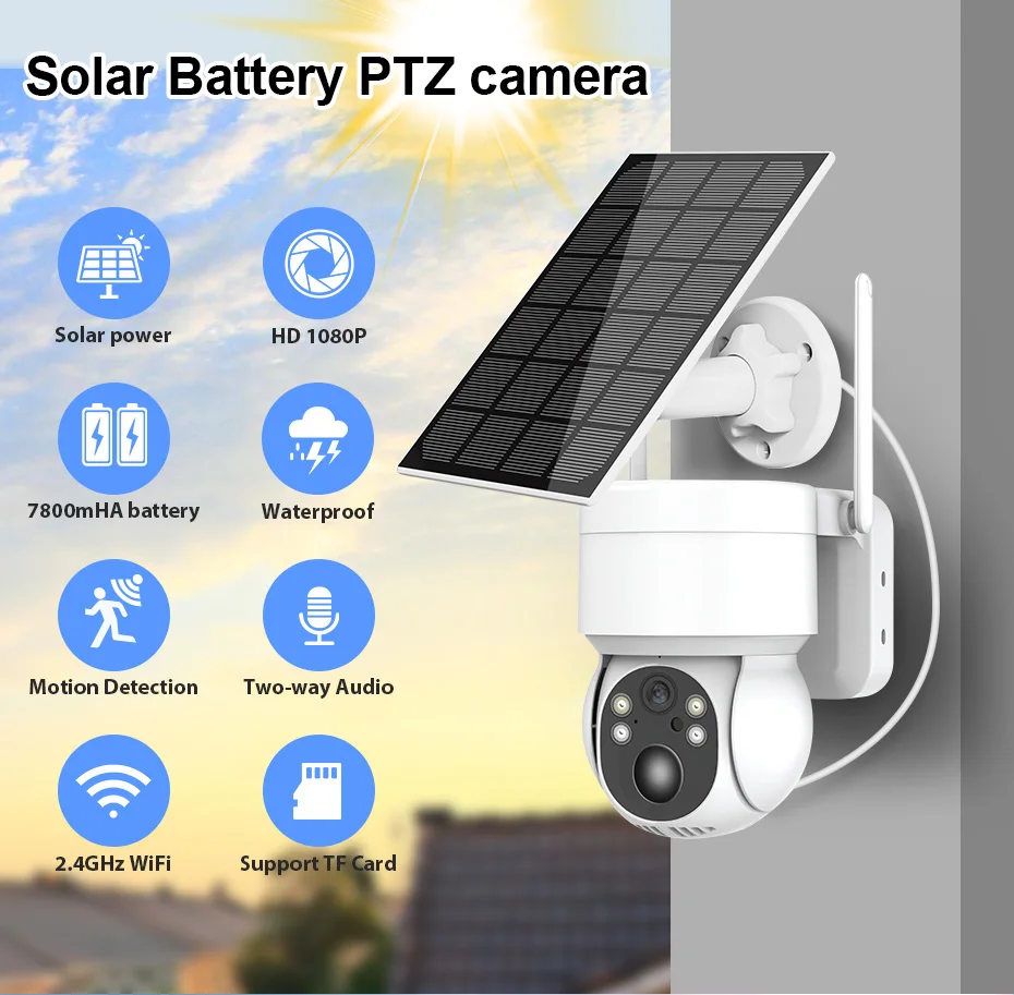 Batterie solaire Caméra PTZ