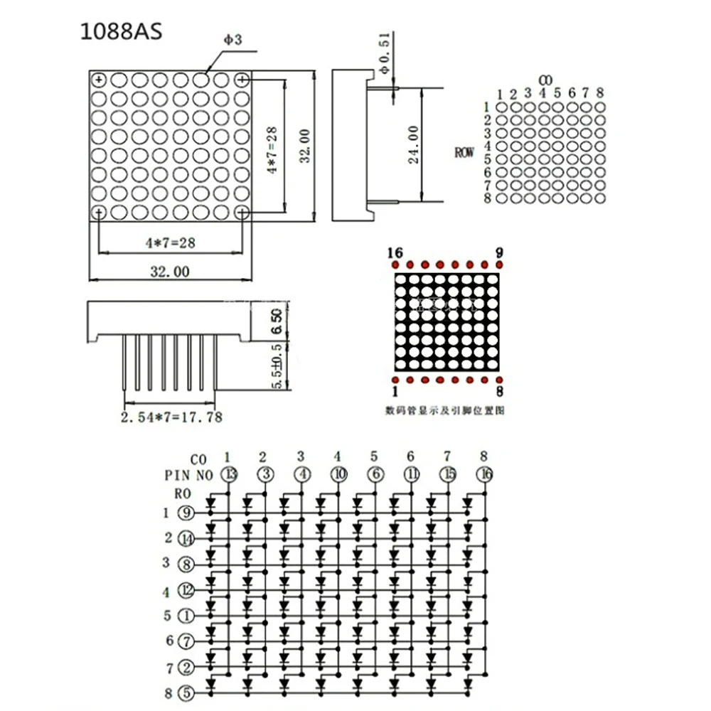Module Matrice de Points LED