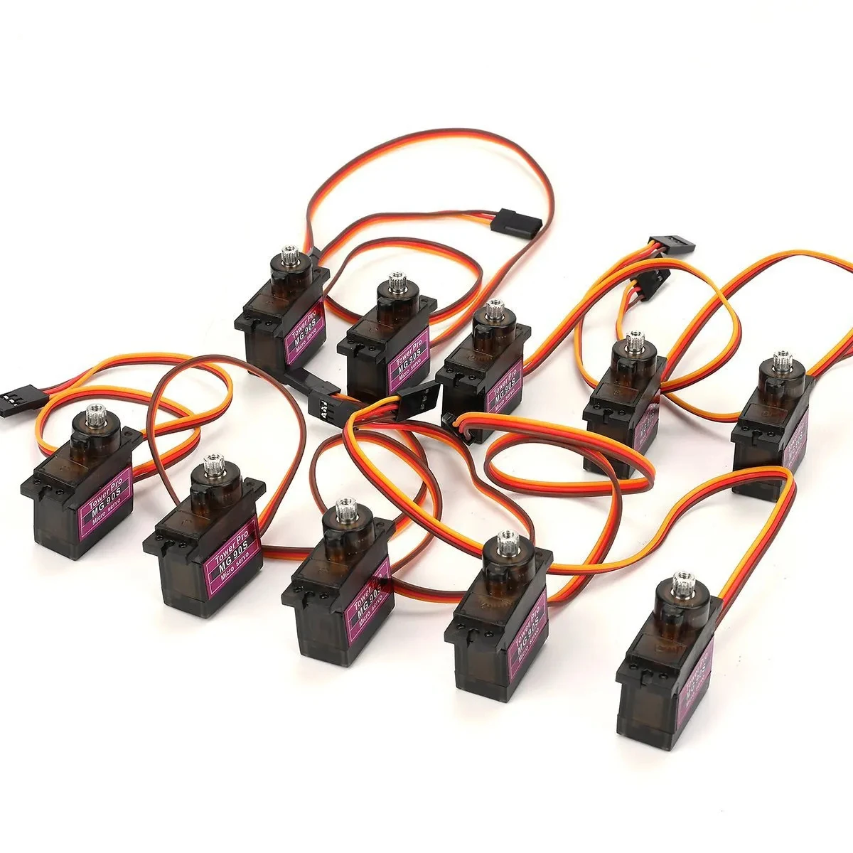 4 Servomoteurs Numériques QWORK Couple élevé - 9.4-11 Kg/cm, 180°, Pour Robots RC, Hélicoptères