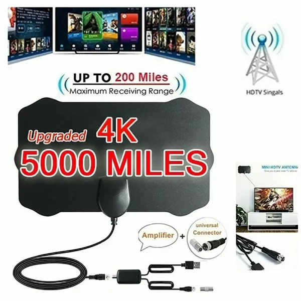 Antenne TNT Intérieure One For All SV9215 – Gain 41 DB, Filtre 4G, Ultra Plate, Pour TV Full HD
