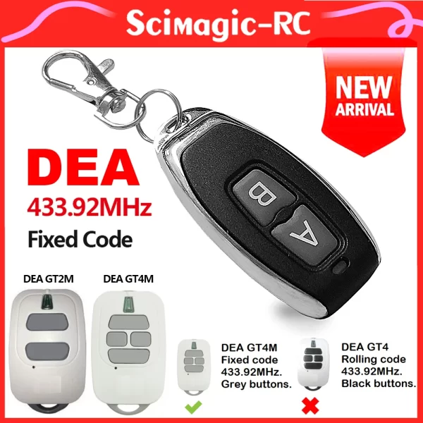 DEA GTI4 Télécommande 3-en-1 Originale – Codage HCS Rolling-Code, Dip-Switch, D.A.R.T. 433,92 MHz