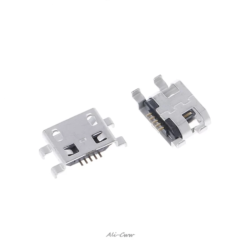 Lot De 10 Connecteurs Micro USB Type B 5 Broches Mâle à Souder - Plastique Noir Pour Téléphones Et Appareils