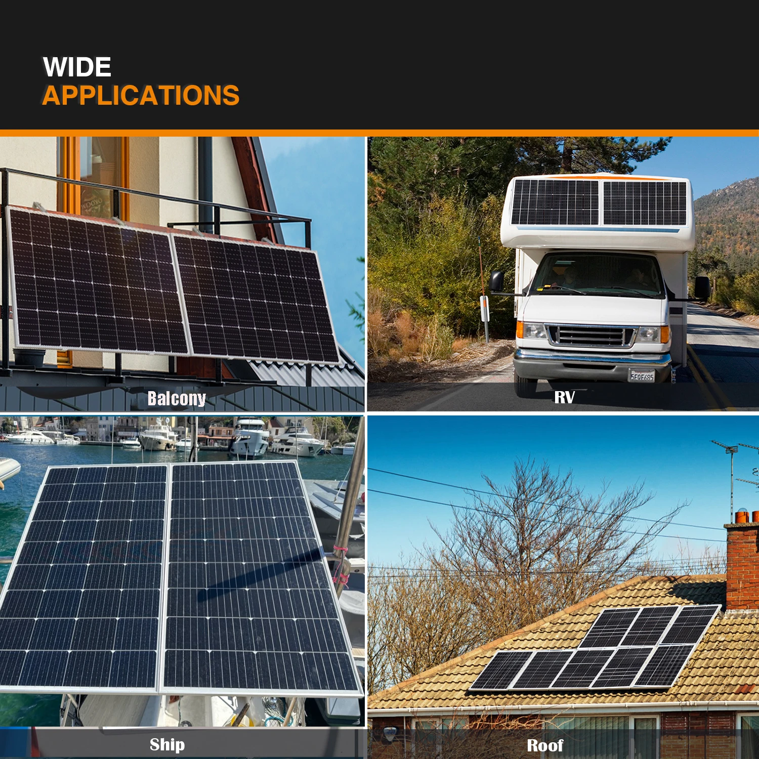 Panel Solaire Kit Complet Rigide 12V