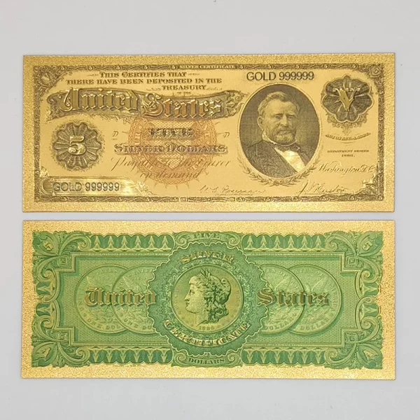 Lot De 5 Billets Trump 2024 Plaqués Or 24 Carats – Souvenir De Collection