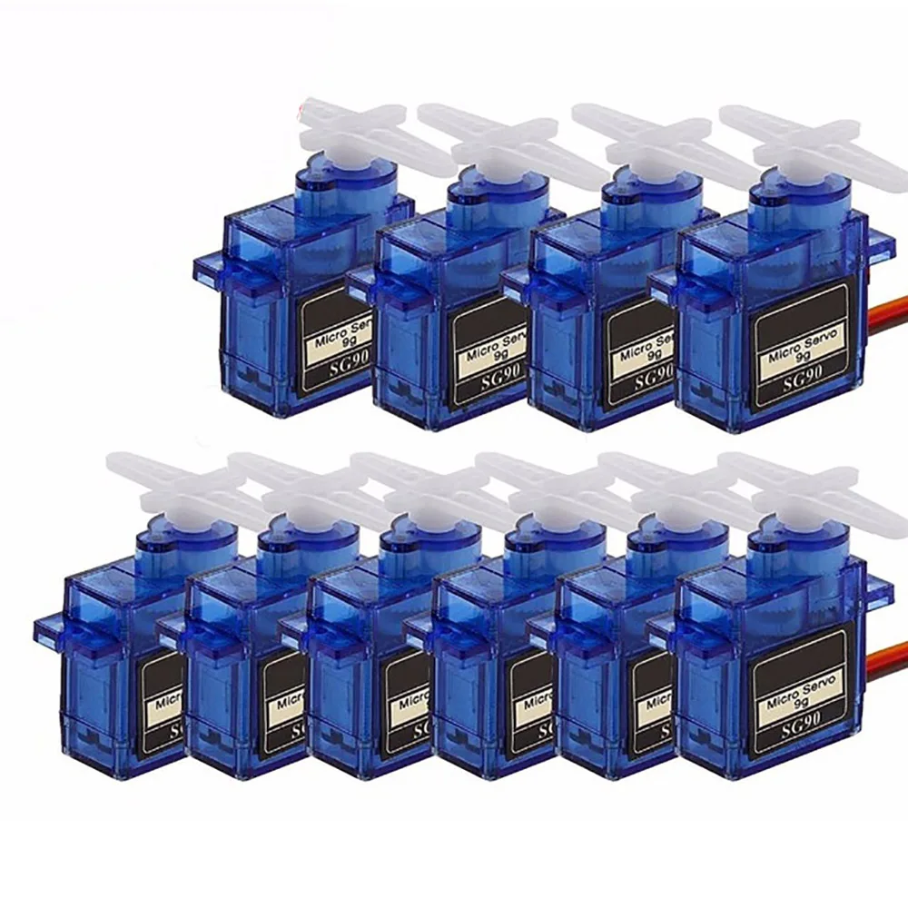 Lot De 3 Servomoteurs 9G SG90 – Mini Moteurs Pour Arduino, RC, Robots, Angle 180°, Bleu