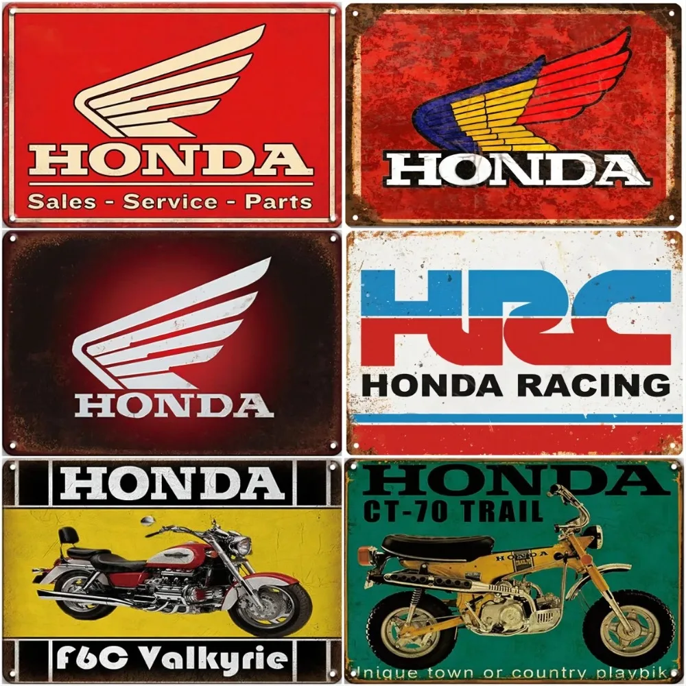 Plaque en métal vintage Honda Parking Only