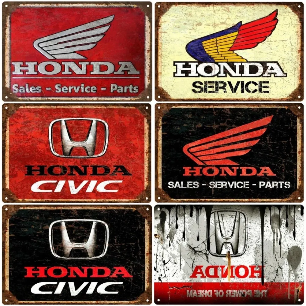 Plaque en métal vintage Honda Parking Only