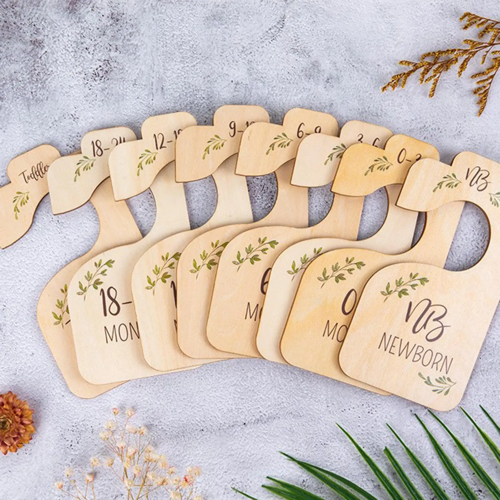 8x Wooden Closet Divider,Nursery Clothes Organizers,Hanging Clothes Dividers Newborn Closet Dividers