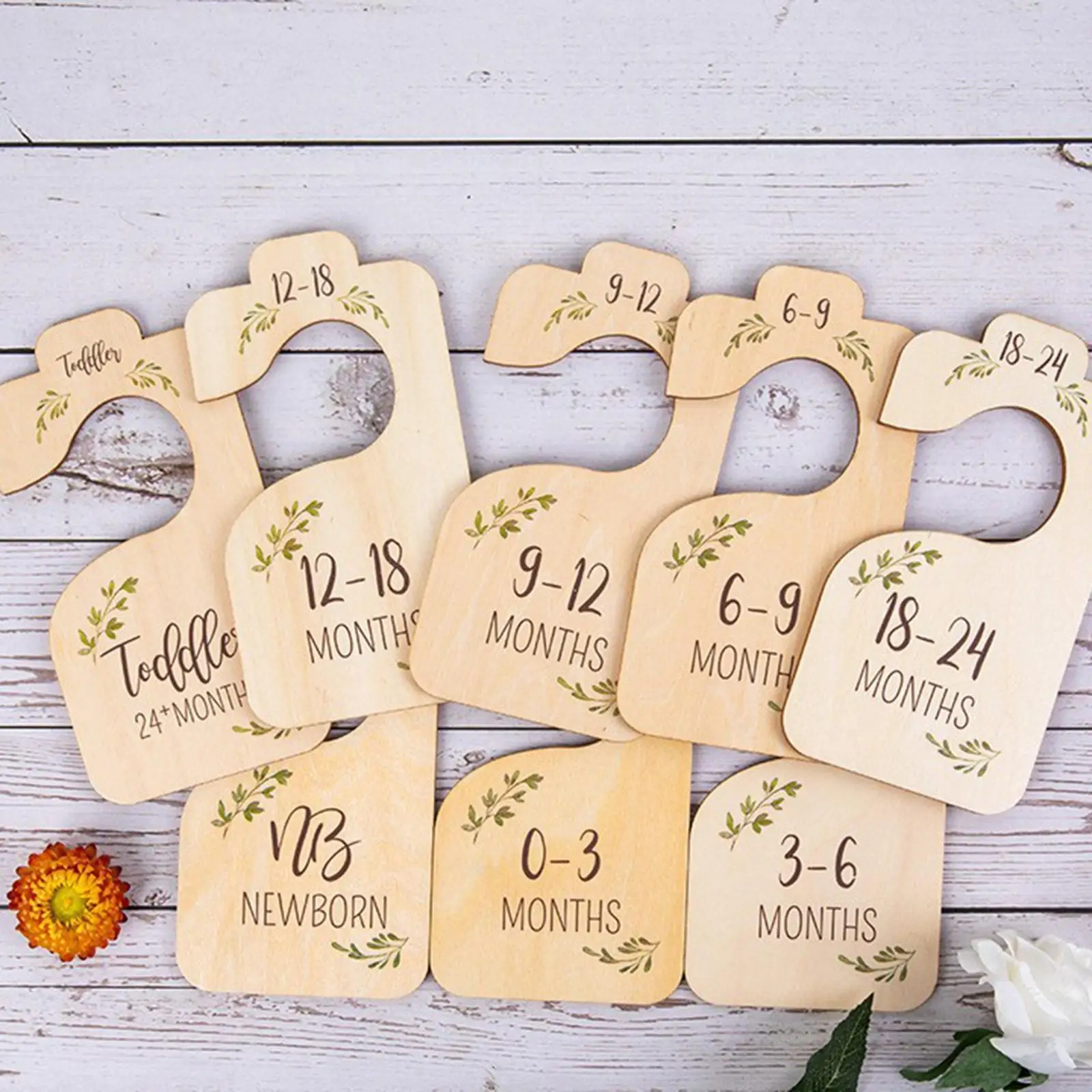 8x Wooden Closet Divider,Nursery Clothes Organizers,Hanging Clothes Dividers Newborn Closet Dividers