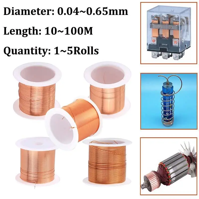 Bobine De Fil De Cuivre Pur T2 – Diamètre 0,5 Mm, Longueur 50 M, Conductivité 97%, Pour Bricolage, électronique Et Jardinage