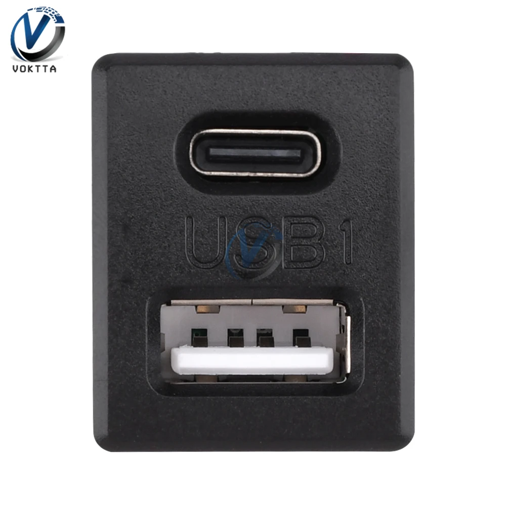 Prise De Charge Double USB + Type C Femelle - 5V/2A - Noir - Pour Lampes LED, Ventilateurs, Petits Appareils - Branchement Facile