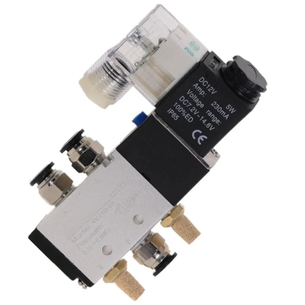 Électrovanne Pneumatique Manuelle 5 Voies 2 Positions - 1/4 PT, Alliage D'aluminium, Pression 0-0,8 MPa
