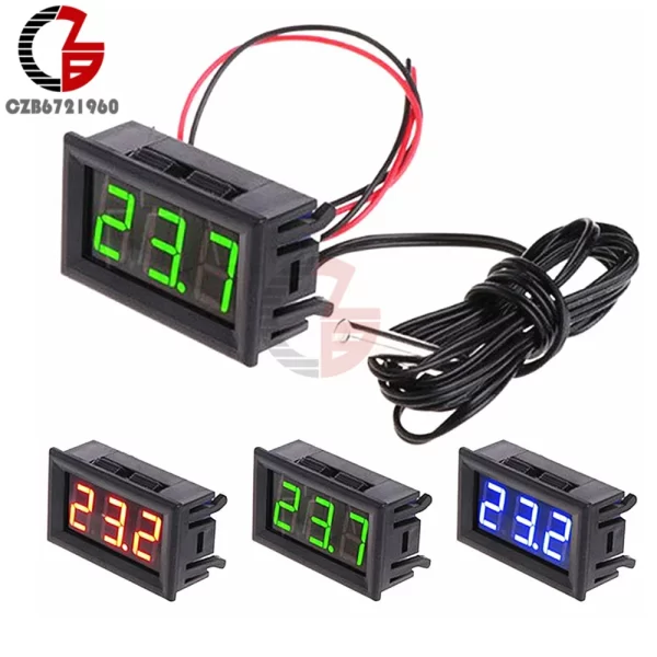 Thermomètre Numérique LED 12-24V K-Type M6 – Compteur Température -60 à 999°C – Affichage Rouge