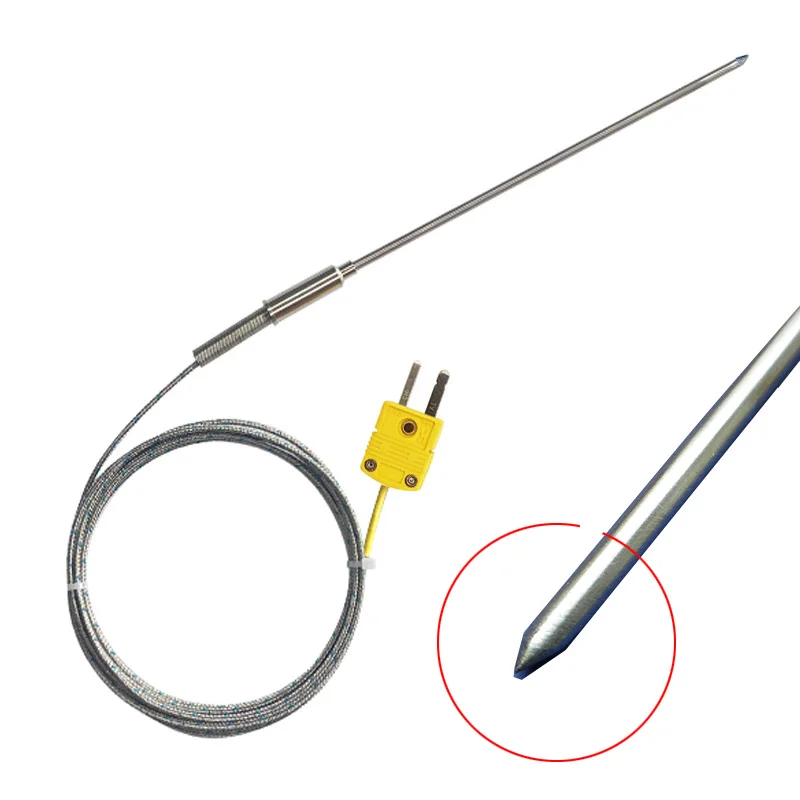 Thermocouple Type K Avec Prise – Sonde Inox Pour Mesure De -50°C à 1100°C, Longueur Câble 3,2 M, Diamètre 3,2 Mm