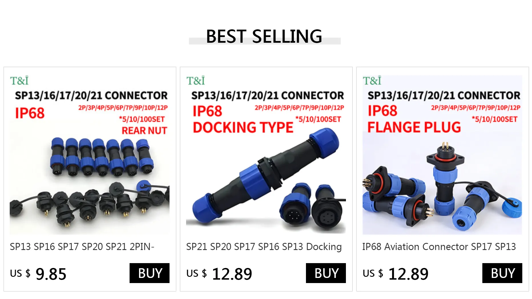 Connecteurs d'aviation étanches