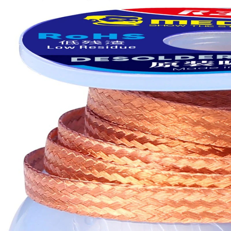 Soudure Electronique TRESSE A DESSOUDER,0.2mm--Tresse De Fil à Souder 2.0mm, 1.5M, 5 Pieds Pompe A Dessouder Etain