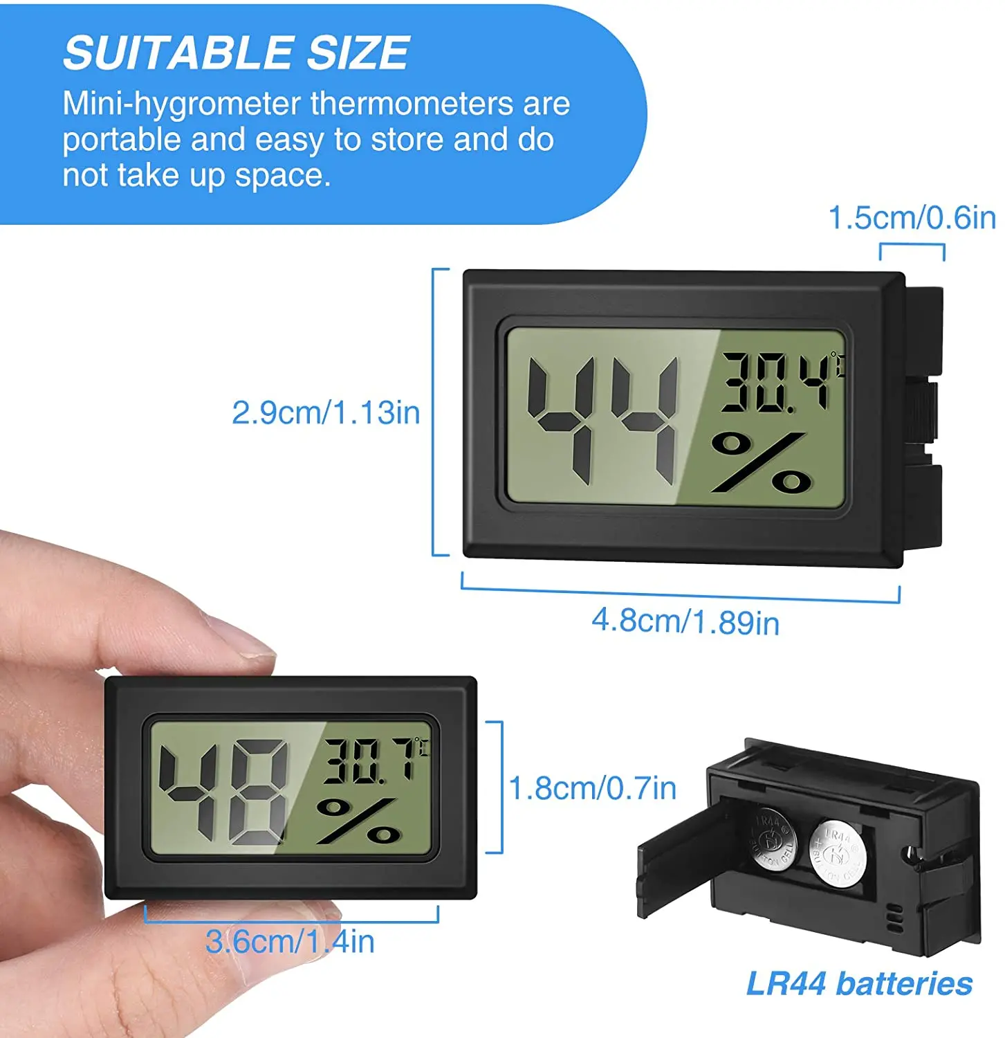 Mini hygromètre numérique LCD Therye.com