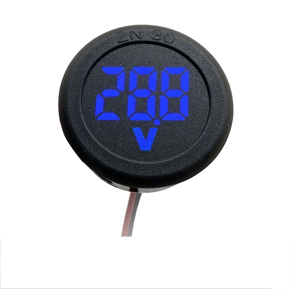 Voltmètre Numérique étanche DC 0-100V - Affichage LED Rouge - Pour Voiture, Moto, Bateau, Camping-car - Installation Facile