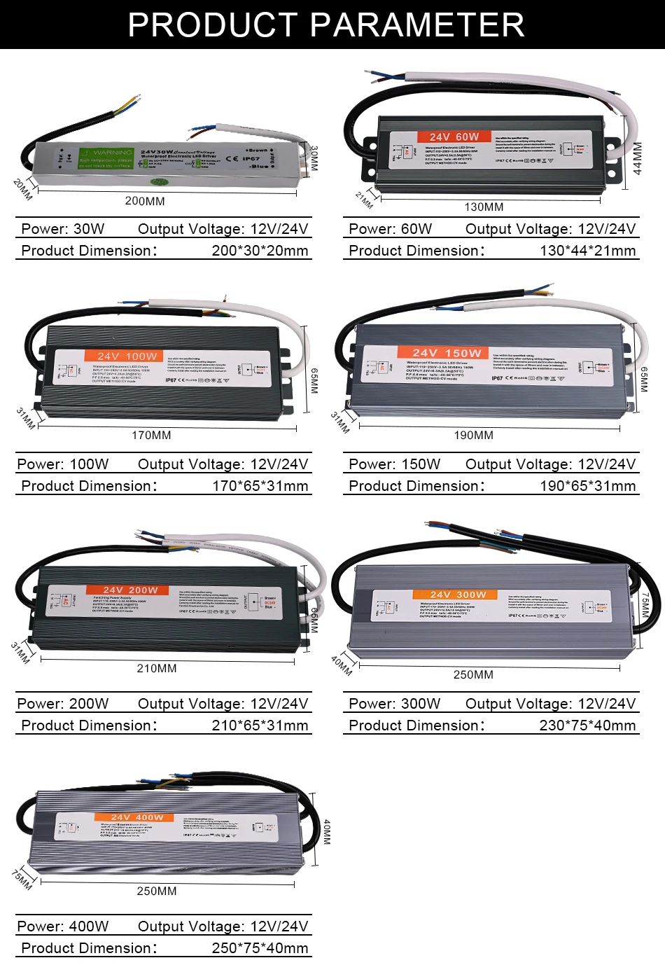 Paramètre du produit