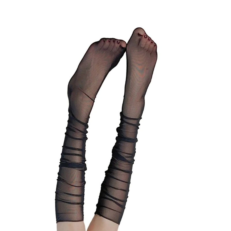 Chaussettes Harajuku en maille couleur unie pour femmes