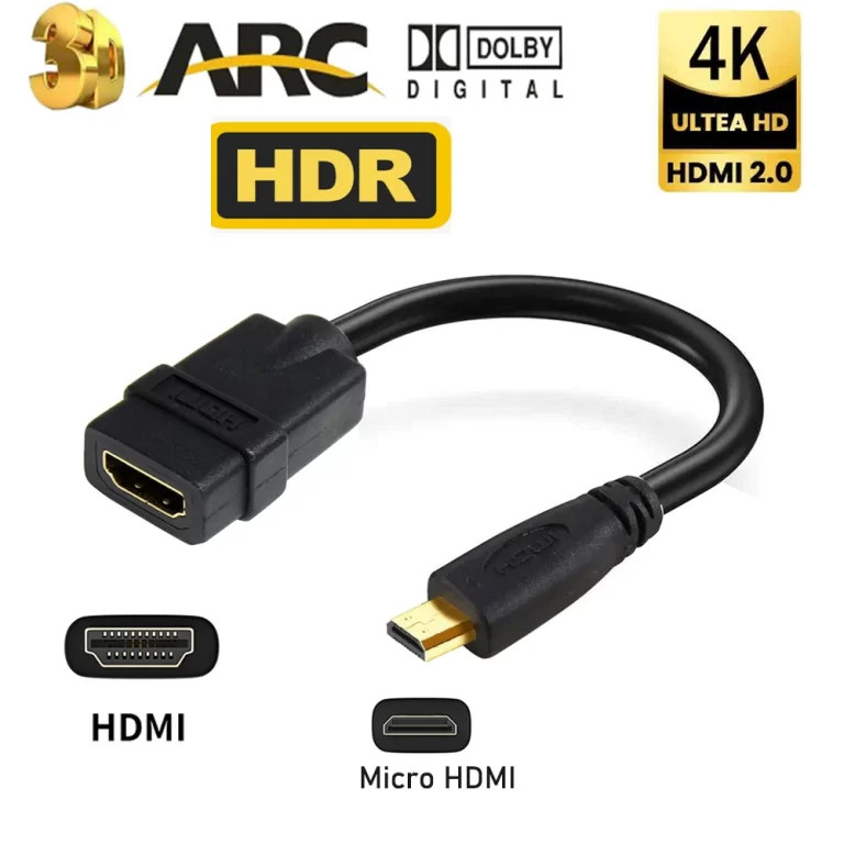 Adaptateur Micro HDMI Vers VGA 1080p – Pour Raspberry Pi 4, PC, Mac, PS4, Projecteur, Plug And Play, Support HDCP