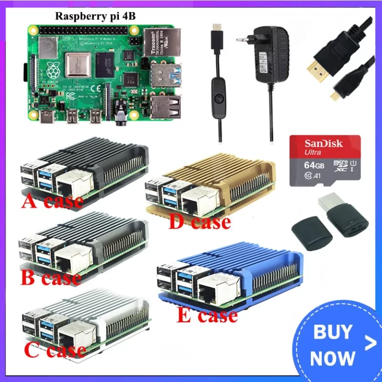 "Kit Raspberry Pi 4 B 8GB: Aluminum Case, 3A Power, HDMI Cable, SD Card ...