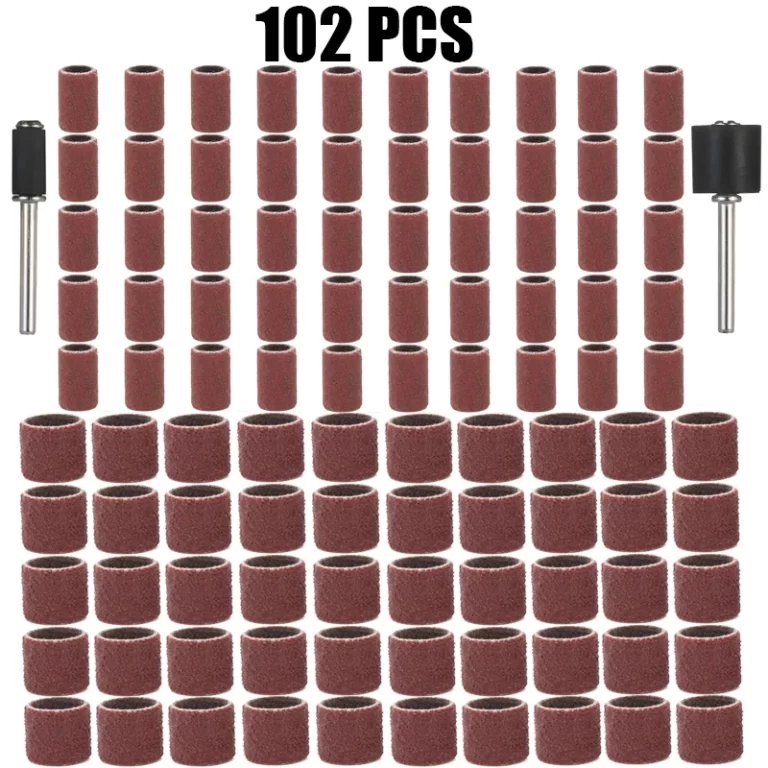 QWORK® Ensemble de 531 Pièces de Tambours de Ponçage pour Outils Rotatifs, Multi-Grains (60-800) et Diamètres (6,35 mm/9,5 mm/12,7 mm