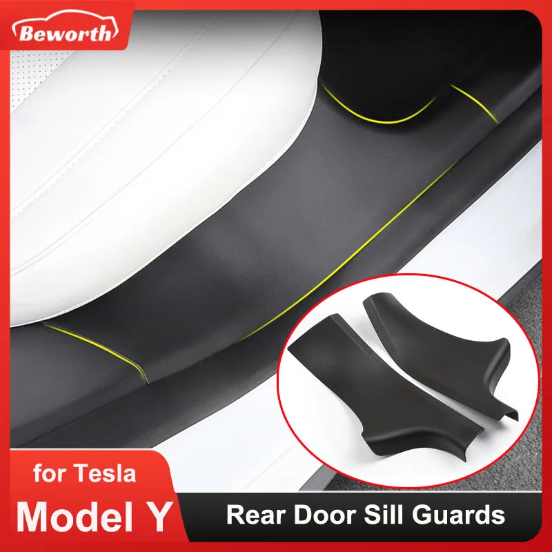 Protections De Seuil De Porte Arrière Pour Tesla Model 3 Highland 2024/2025 - Lot De 2