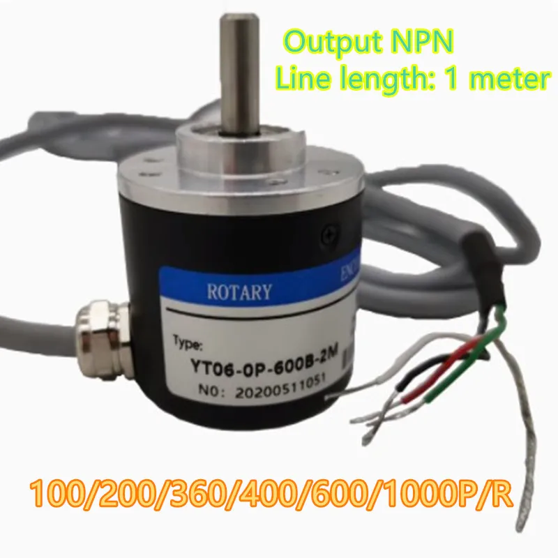 Encodeur Rotatif Incrémental Pongnas - 600 Pas/tour, Arbre 6mm, Sortie AB 2 Phases, Alimentation 5-24V DC