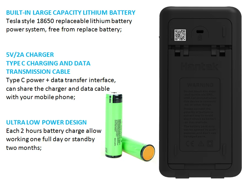 Hantek 2C72 70MHZ Multimeter High Precision Handheld Signal Source Digital Oscilloscope